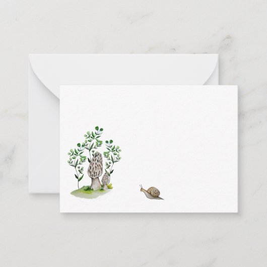 Correspondance Cute aquarelle champignon motif carte de tasse de  (Devant)