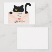 Correspondance Cute Carte de remerciements de chat noir (Devant / Derrière)