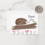 Correspondance Cute Carte de remerciements de hérisson (Devant/Arrière en situation)