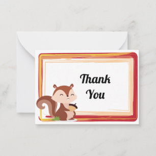 Correspondance Cute Carte de remerciements écureuil