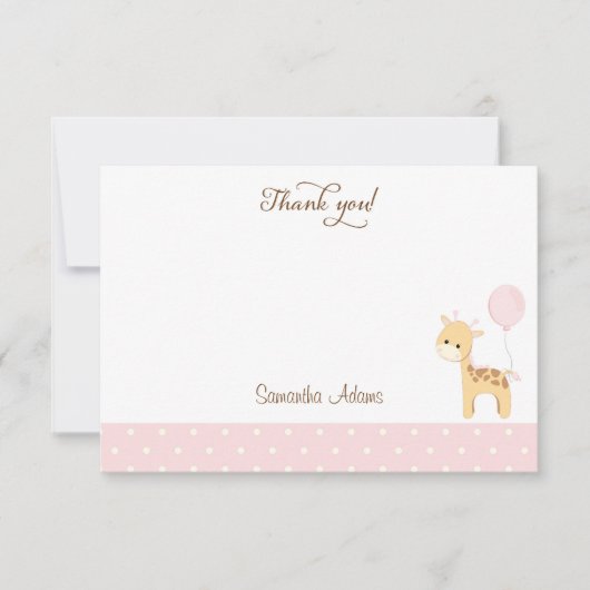 Correspondance Cute Giraffe Carte de remerciements d'anniversaire (Devant)