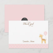 Correspondance Cute Giraffe Carte de remerciements d'anniversaire (Devant / Derrière)