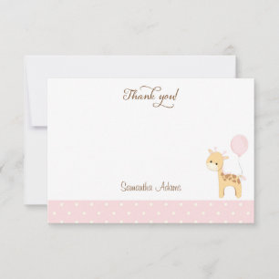 Correspondance Cute Giraffe Carte de remerciements d'anniversaire