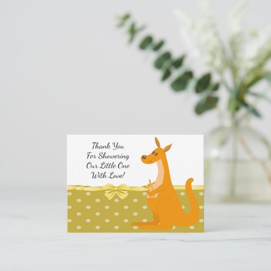 Correspondance Cute Kangaroo Et Son Bébé Carte de remerciements (Debout devant)
