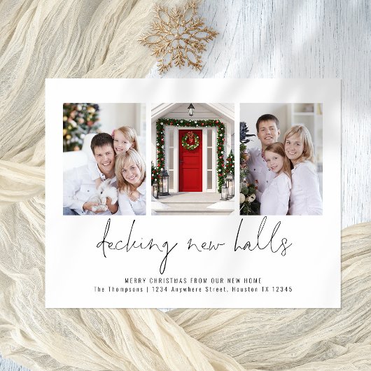 Correspondance Deck New Halls 3 Photos Carte de Noël déplacée