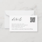 Correspondance Design élégant Script Mariage Détails Carte de not (Devant)