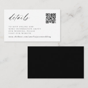 Correspondance Design élégant Script Mariage Détails Carte de not