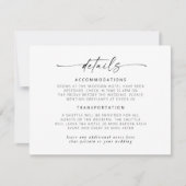 Correspondance Design élégant Script Mariage Détails Carte de not (Devant)