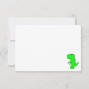 Correspondance Dessin de dinosaure vert personnalisé carte vierge