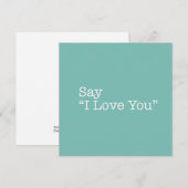 Correspondance Dis que je t'aime Carte de note (Devant / Derrière)