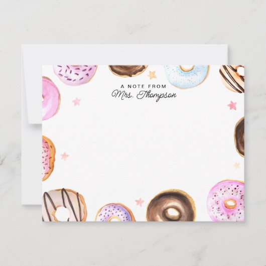 Correspondance Douceur mignonne Donuts Une note de la carte de no (Devant)