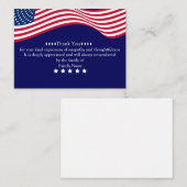 Correspondance Drapeau américain après Carte de remerciements fun (Devant / Derrière)
