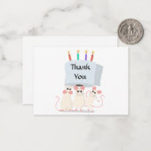 Correspondance Drôle Carte de remerciements de souris (Devant/Arrière en situation)