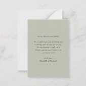 Correspondance Écart budgétaire et Carte de remerciements de Mari (Dos)