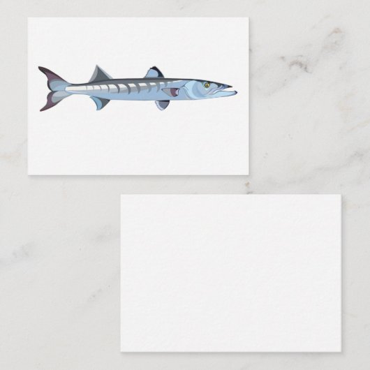 Correspondance Elégant Barracuda poisson carte de note (Devant / Derrière)