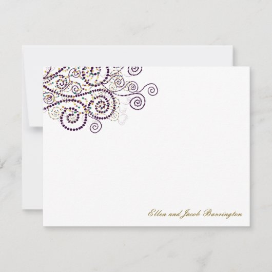 Correspondance Elegant Boho pourpre Spirales Mariage Carte de rem (Devant)