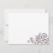 Correspondance Elegant Boho pourpre Spirales Mariage Carte de rem (Dos)