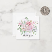 Correspondance élégant chic romantique merci rose carte de note (Devant/Arrière en situation)
