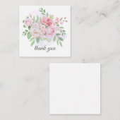 Correspondance élégant chic romantique merci rose carte de note (Devant / Derrière)