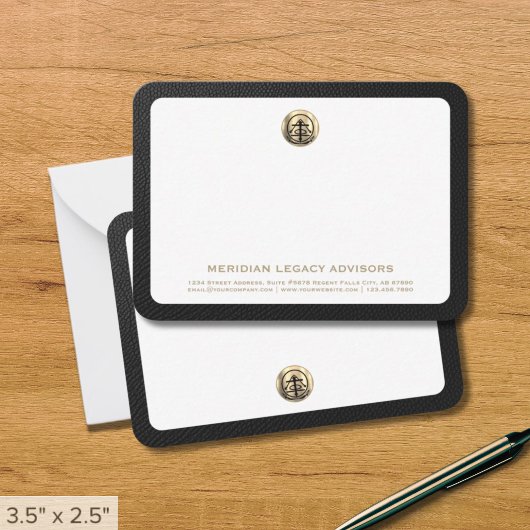 Correspondance Élégant logo classique or carte de notes d'affaire