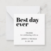 Correspondance Elégant Mariage propre Merci Carte de note (Devant)