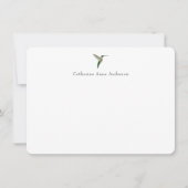 Correspondance Elégante carte de billet de colibri (Devant)