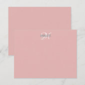 Correspondance Elégante carte de nom monogramme rose rousse (Devant / Derrière)