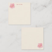 Correspondance Élégante carte de note Monogramme rose (Devant / Derrière)