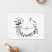 Correspondance Élégante carte de note plat de deux monogrammes (Devant/Arrière en situation)