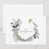 Correspondance Élégante carte de note plat de deux monogrammes (Devant / Derrière)