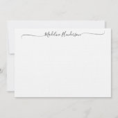 Correspondance Élégante carte de script noir blanc élégant (Devant)