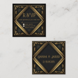 Correspondance Elégante carte RSVP de mariage en velours noir