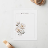 Correspondance Élégante papeterie Rose Carte de note élégante (Devant/Arrière en situation)