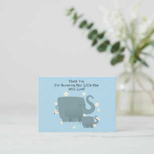 Correspondance Eléphant Mère Et Son Bébé Carte de remerciements