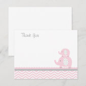 Correspondance Eléphant rose Carte de remerciements (Devant / Derrière)