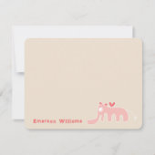 Correspondance Eléphant rose fille bébé Carte de remerciements pe (Devant)