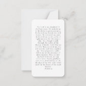 Correspondance en mémoire d'amour moderne simple carte de prière (Dos)