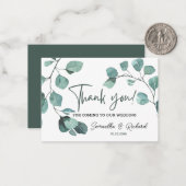 Correspondance Eucalyptus Carte de remerciements budgétaire Maria (Devant/Arrière en situation)