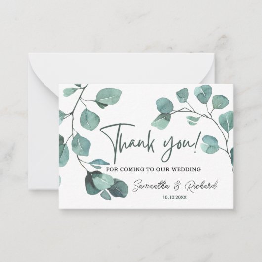 Correspondance Eucalyptus Carte de remerciements budgétaire Maria (Devant)