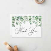 Correspondance Eucalyptus et verdure Merci Carte de note (Devant/Arrière en situation)