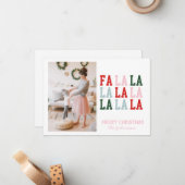 Correspondance Fa La La La Photo Carte de Noël (Devant/Arrière en situation)