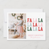 Correspondance Fa La La La Photo Carte de Noël (Devant)
