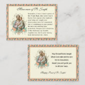 Correspondance Fête de la carte de prière commémorative catholiqu (Devant / Derrière)