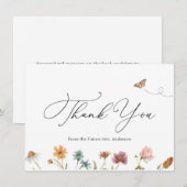 Correspondance Fête des mariées fleur sauvage - Carte de note Mer (Devant / Derrière)