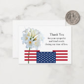 Correspondance Fleur Lily Sur Le Carte de remerciements Drapeau (Devant/Arrière en situation)