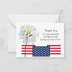 Correspondance Fleur Lily Sur Le Carte de remerciements Drapeau