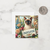 Correspondance Fleuriste de chat avec carte Félicitations (Devant/Arrière en situation)