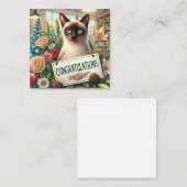 Correspondance Fleuriste de chat avec carte Félicitations (Devant / Derrière)