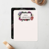 Correspondance Flore foncée Carte de note moderne (Devant/Arrière en situation)