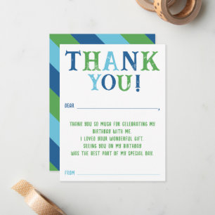 Correspondance Garçons personnalisés rayés remplir carte de remer